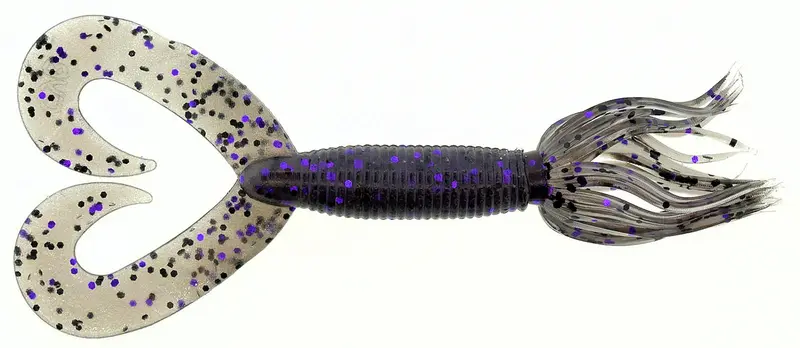 Dt Hula Grub Soft Lure In Smoke Black & Purple Flake 1