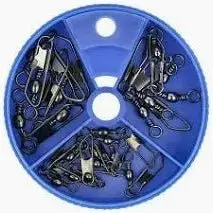 Eagle Claw Barrel Swivel With Safety Snap – 20-Piece Black Assortment 1