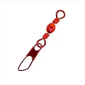 Eagle Claw Barrel Swivel With Safety Snap – Size 3, 4-Pack Red 1