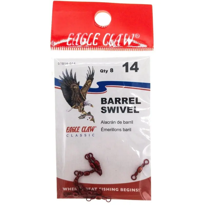 Eagle Claw Barrel Swivels – Red Finish (8-Pack) 1