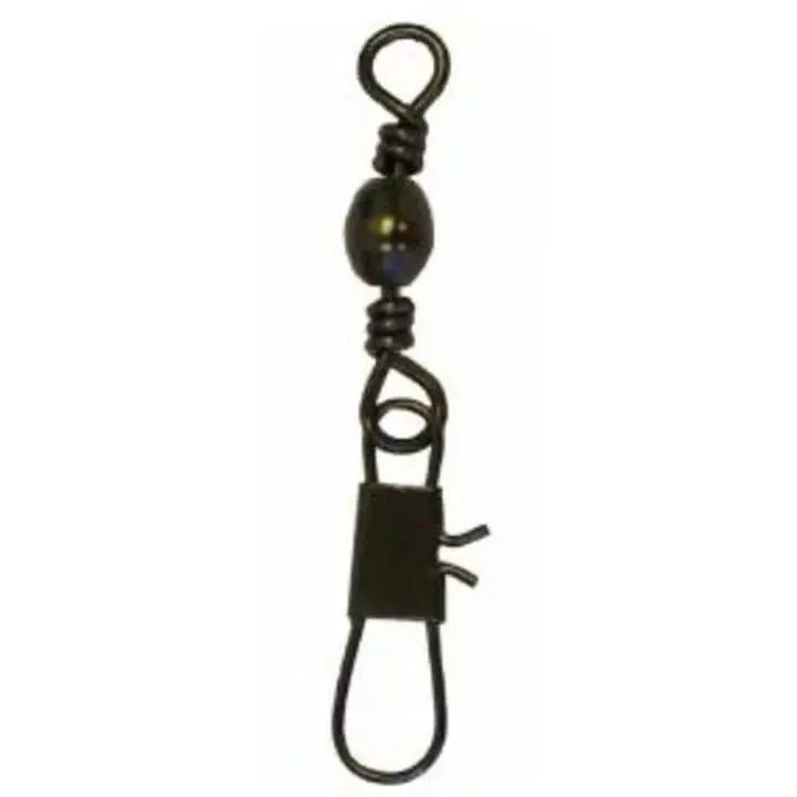 Eagle Claw Barrel Swivels With Interlock Snaps – Size 7, Black, 20-Pack 1