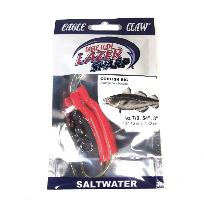 Eagle Claw Codfish H-L Rig – Pre-Tied Bottom Fishing Rig With Heavy-Duty Hooks 1