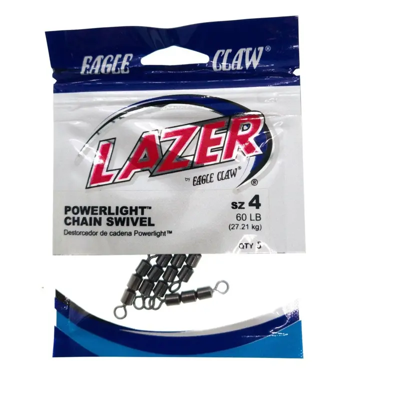 Eagle Claw Lazer Powerlight Chain Swivels – Platinum Black Finish 1