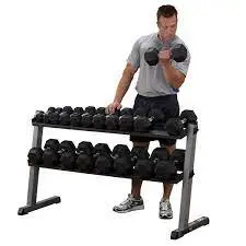 Ergonomic Dumbbell Set: 5–50 Lbs With Two-Tier Rack 1