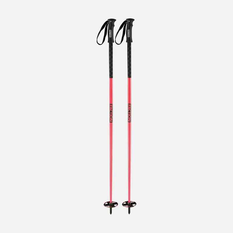 Faction 2025 Red Aluminum Ski Poles 1