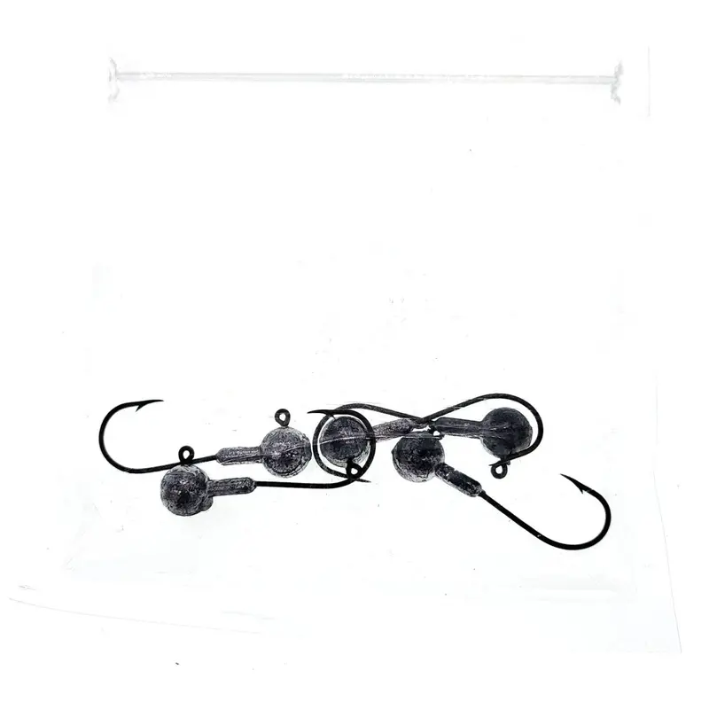 Fas Ball Head Jigs With Mustad Hooks – 1/4 Oz, Pre-Rigged For Quick Setup (Pack Of 5) 1