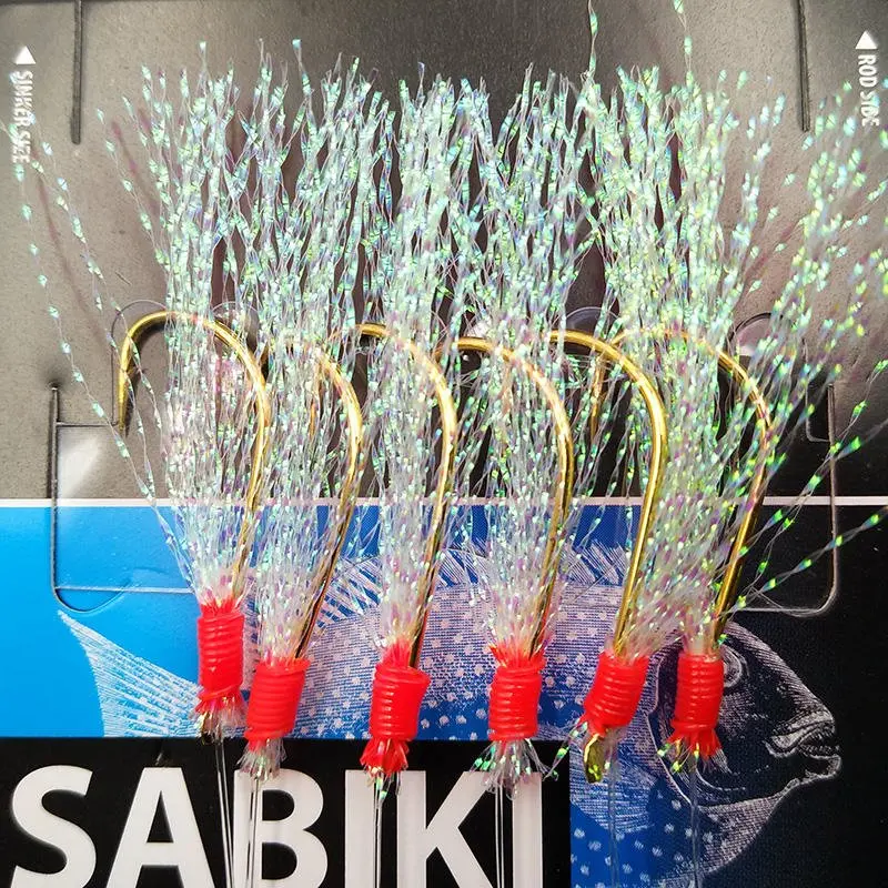 Fas Coral-Colored Sabiki Rig – 6-Rig Pack For Baitfish Imitation 1