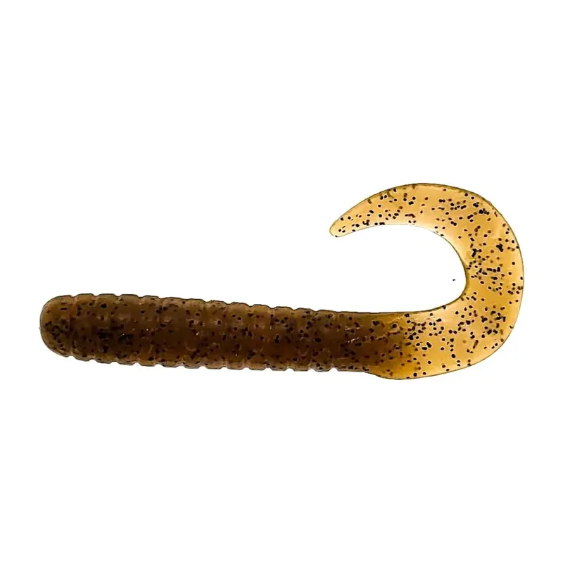 Fas Curly Tail Grub – 3" Tan With Black Flake (10-Pack) 1