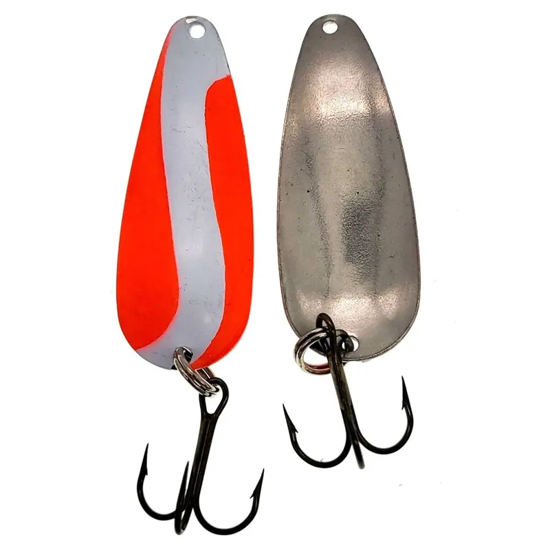 Fas Orange/White Spoon – 1/2 Oz, High-Contrast Trolling/Casting Bait (Pack Of 5) 1
