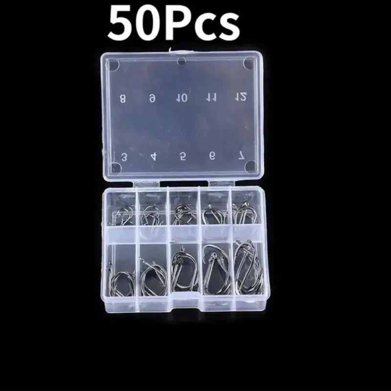 Fas Pro High-Carbon Steel Fishing Hooks – 50-Piece Durable Hook Kit 1