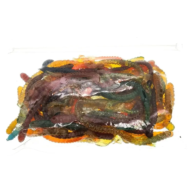 Fas Ribbed Curly Tail Worms – 6-Inch Soft Plastics, Assorted Colors, 50-Pack 1