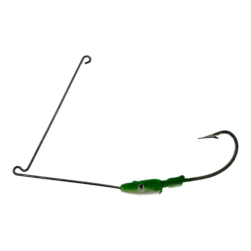 Fas Spinnerbait Wire With Jig Head – 1/3 Oz, Green/White Colorway (5-Pack) 1