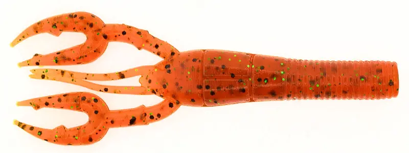 Fat Baby Craw Soft Bait – Pumpkin (Orange) Black & Green Flake 1