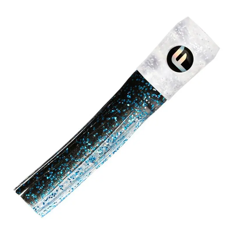 Fathom Mini Soft Chugger – 4-Inch Glitter-Head Topwater Lure With Black/Clear/Blue Fleck Pattern 1