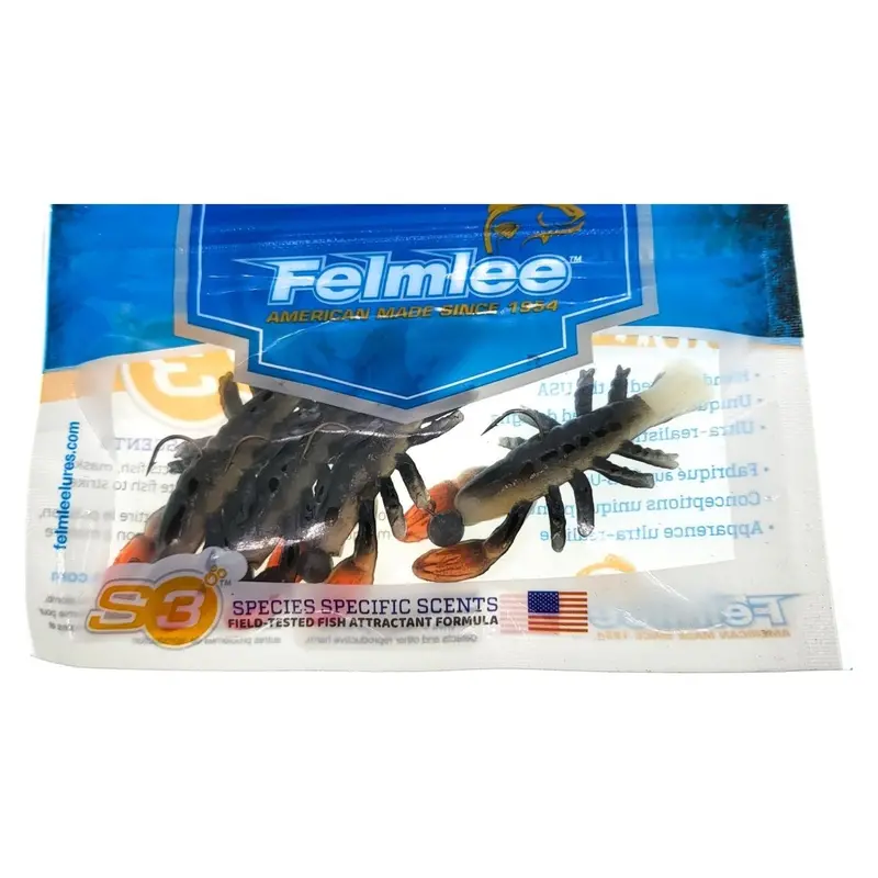 Felmlee Jigging Crawfish – 2-1/4", 1/4 Oz, 4-Unit Pack 1