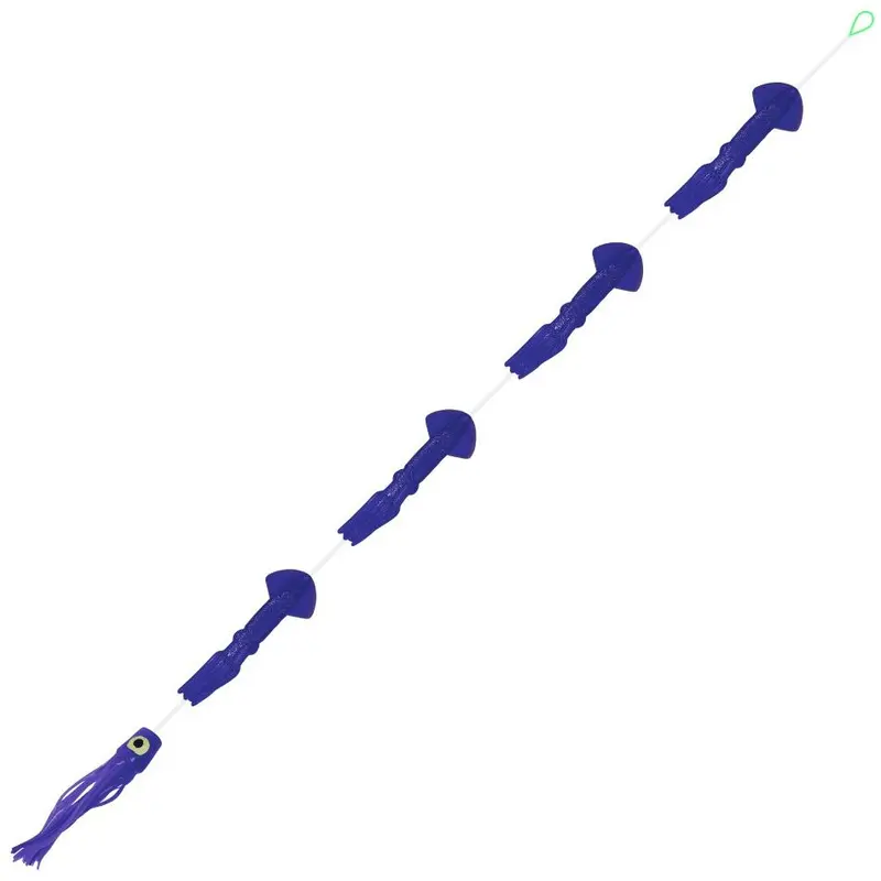 Fish Razr Blue Sparkle Daisy Chain – 4-Squid Chugger Rig For Trolling 1