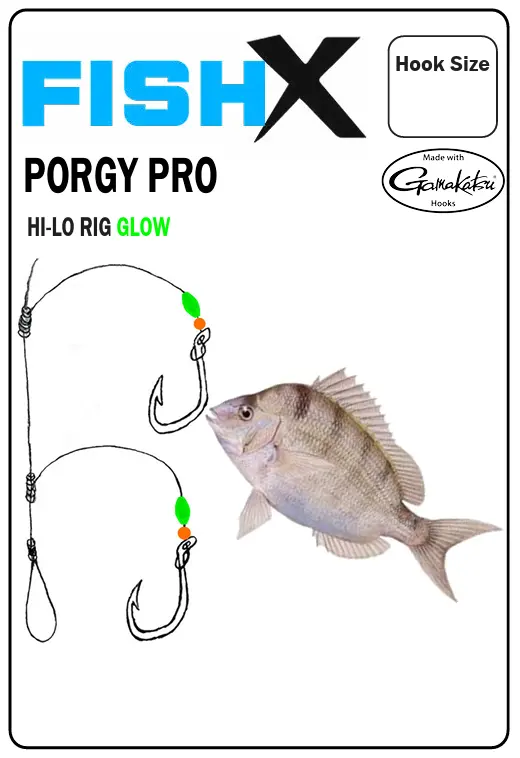 Fishx Porgy Pro Hi-Lo Glow Bead Rig – Night & Low-Light Fishing 1