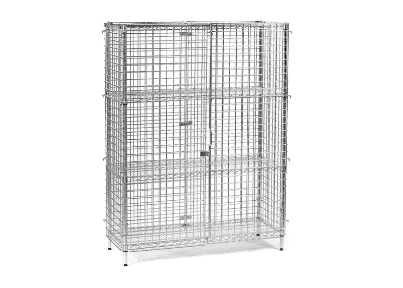 Fixed Four-Tier Wire Mesh Cage Locker System 1