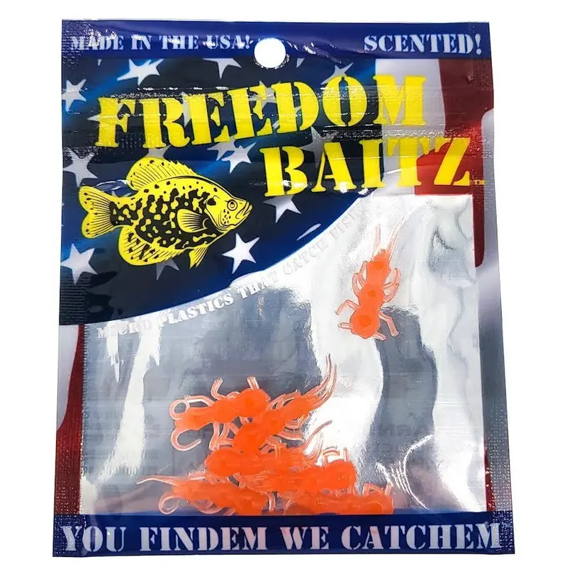 Freedom Baits Mark 19 Micro Creature Bait – 1" Orange, Qty 8 1