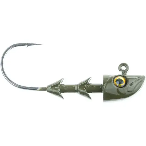 Freedom Swimbait Jig Heads – 1/4 Oz Green Pumpkin Finish, 3-Pack 1