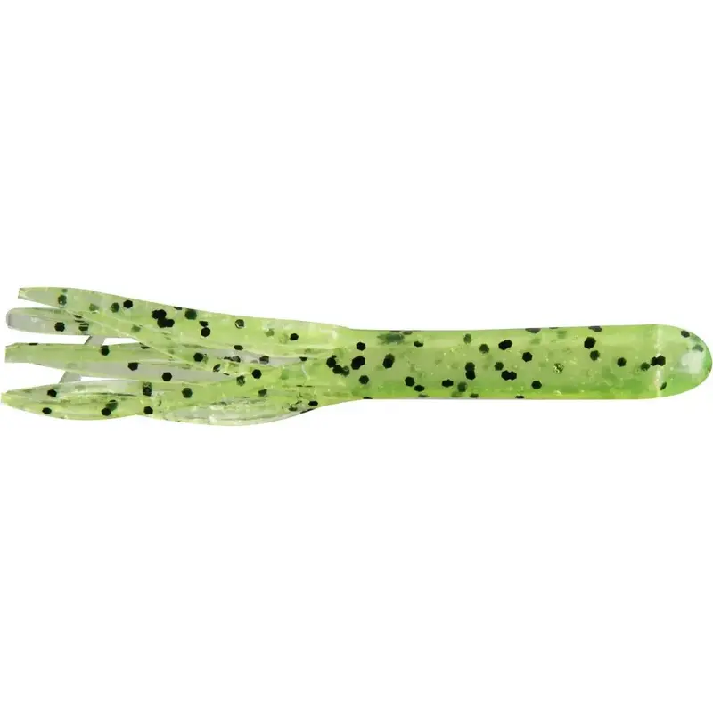 Gitzit Fat Tubes (3.5", Chartreuse/Multi Sparkle) – 10-Pack Compact Tube Bait 1
