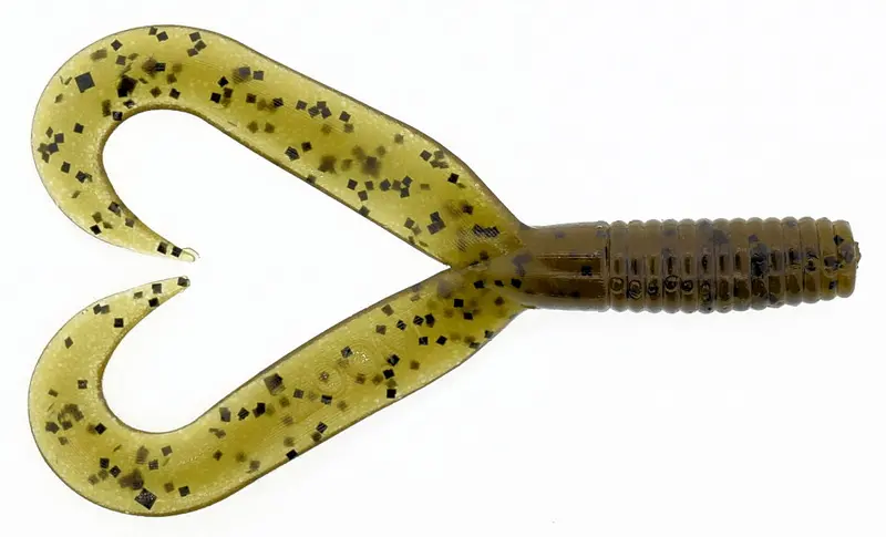 Green Pumpkin Twin-Tail Creepy Crawler Soft Lure 1