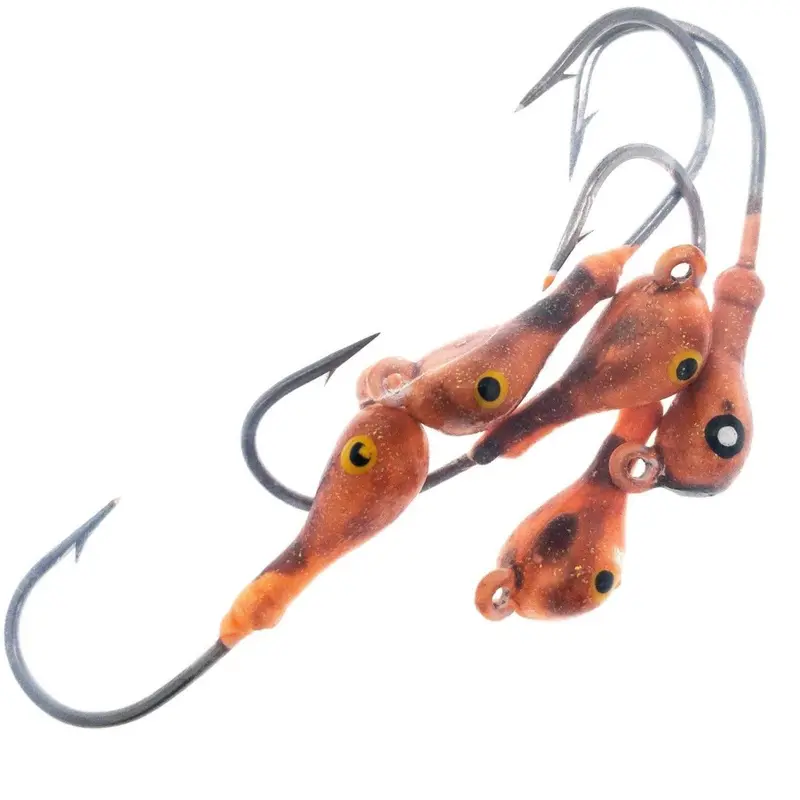 Hand-Painted Jig Heads – 1/4 Oz Carrot Gold Fleck Finish (5-Pack) 1