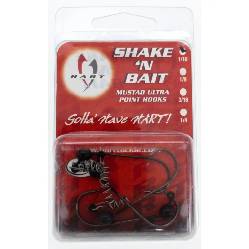 Hart Tackle Shake 'N Bait Black Spring Bait Keeper Jig – 1/16 Oz, Pack Of 4 1