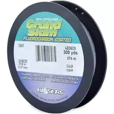 Hi-Seas Grand Slam Fluorocarbon-Coated Fishing Line – 300-Yard Spool, Clear 1