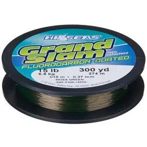 Hi-Seas Grand Slam Fluorocarbon-Coated Leader Line – 300 Yards, Moss Green 1