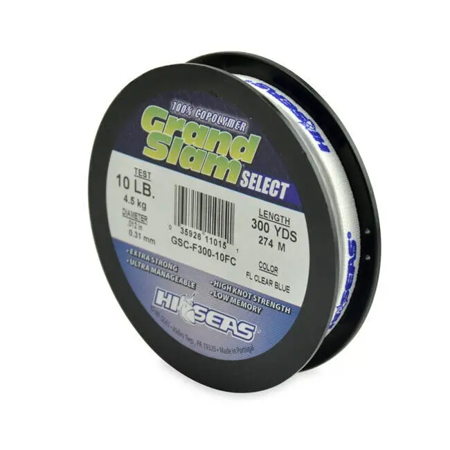 Hi-Seas Grand Slam Monofilament Fishing Line – 10 Lb Test, 300 Yards, Clear Blue 1