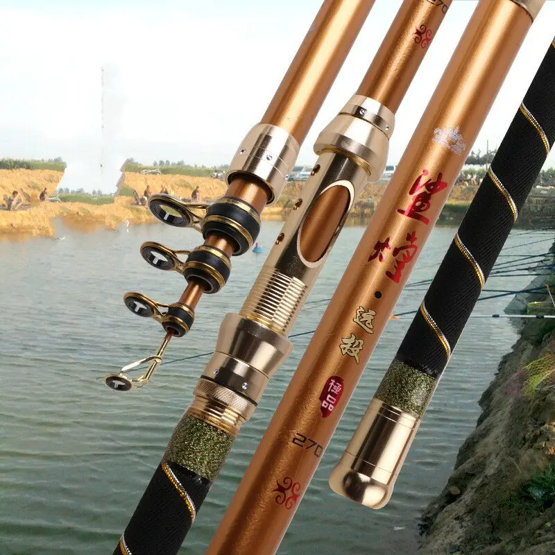 High-Carbon Telescopic Rock Fishing Rod – Super-Stiff 2.1M & 3.0M Distance Throwing Pole For Shore Angling 1