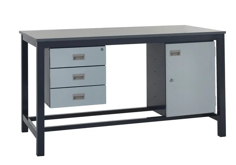 High-Load Workbench With Cabinet And Three-Pullout Drawers 1