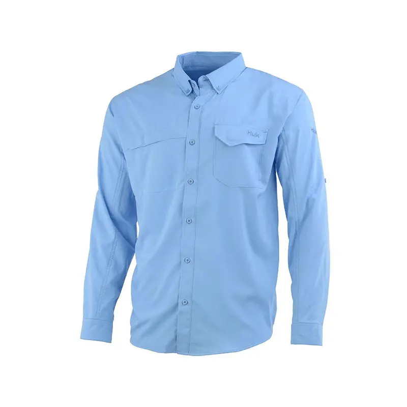 Huk Tide Point Solid Long Sleeve Fishing Shirt 1