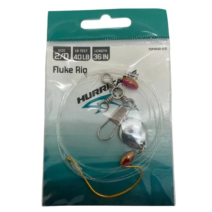 Hurricane Fluke Rig With Spinner & Bucktail Teaser – 36", 40-Lb Test, Size 2/0 1