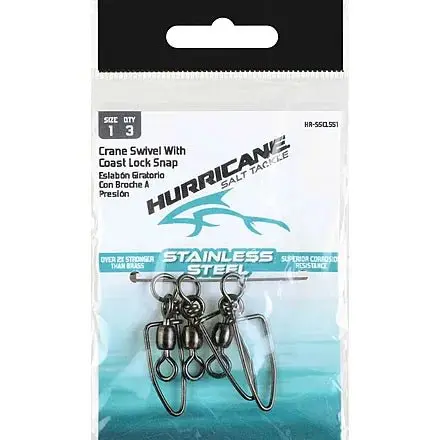 Hurricane Stainless Steel Coast Lock Swivels – Size 1, 3-Pack 1