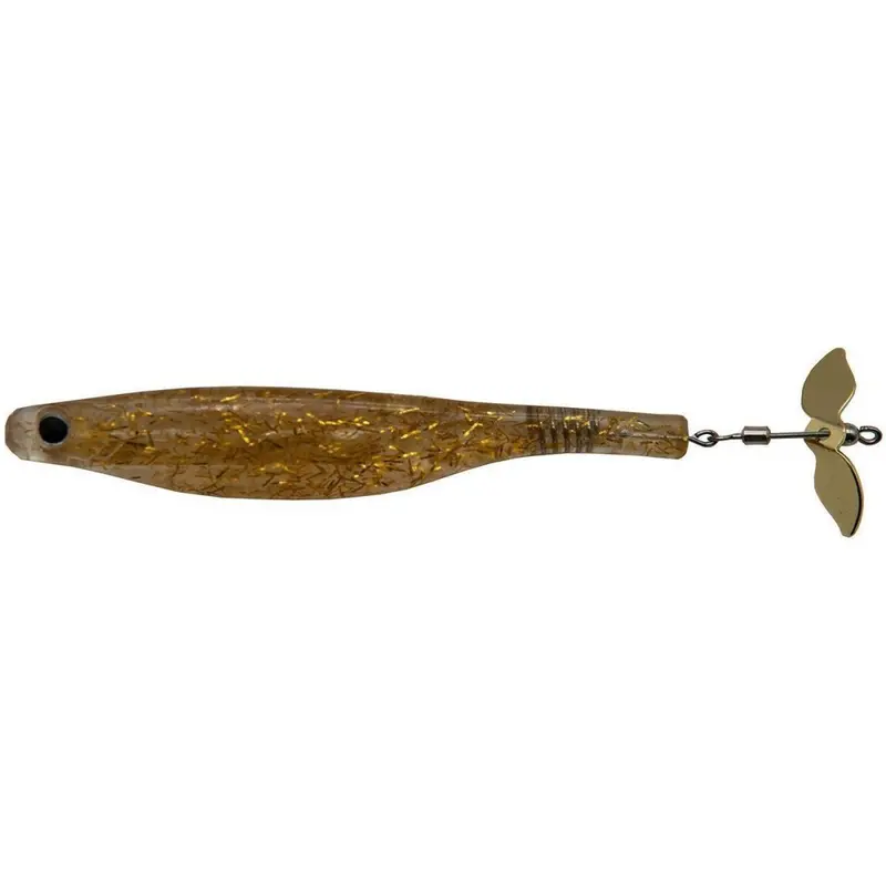 Hyperlastics Dartprop Topwater Prop Bait – 5", Clear/Gold, 2-Pack 1