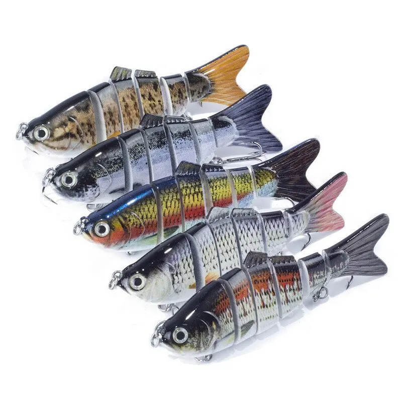 Lifelike Pike & Muskie Swimbait – 10Cm, 17G, 8-Segment Jointed Balsa Wood Lure (5-Pack) 1