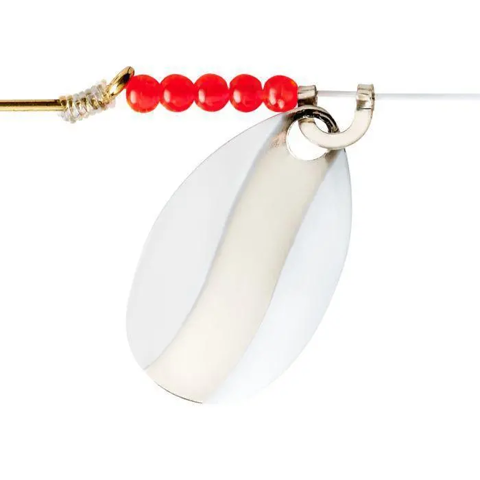 Little Joe Red Devil Spinner Bait – #3 Indiana Blade, White/Chrome Finish 1