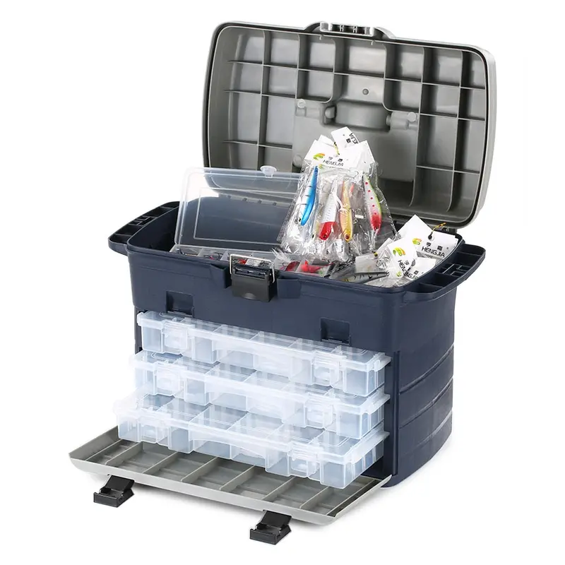 Lixada Portable Fishing Tackle Box – Three-Tier Organizer, Durable Shell, Ideal For Boat, Shore, Or Travel Angling 1