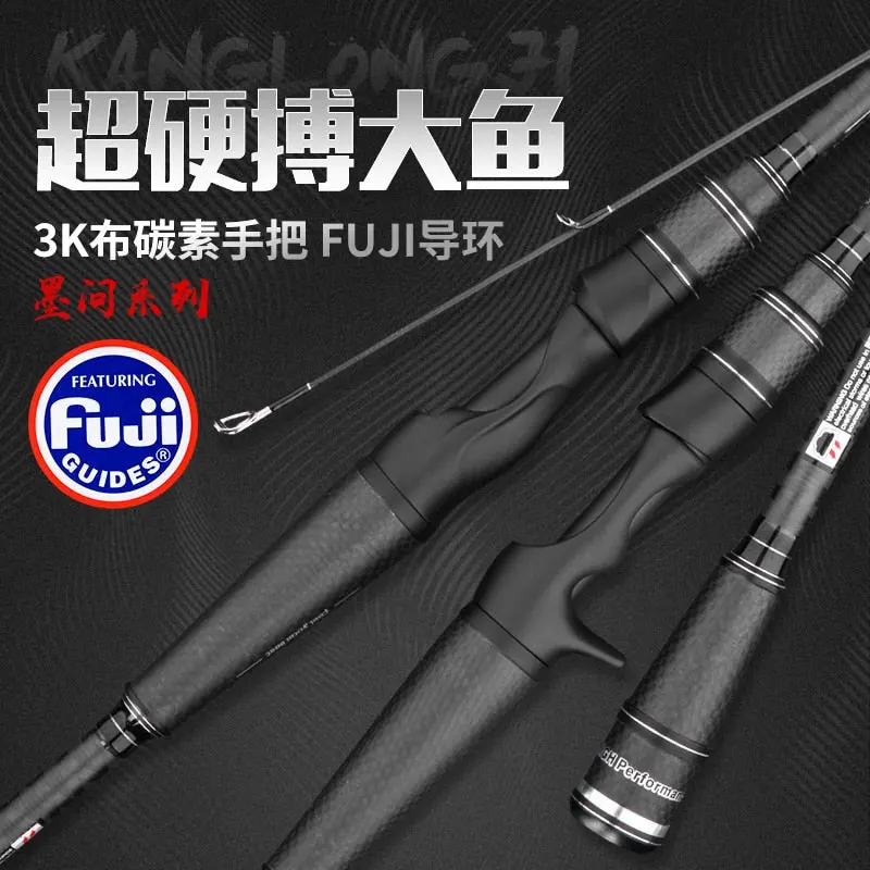 Lurekiller Yuanwei Black Seek Carbon Rod – Fuji-Fitted Spinning/Casting Rod For Bass & Trout 1