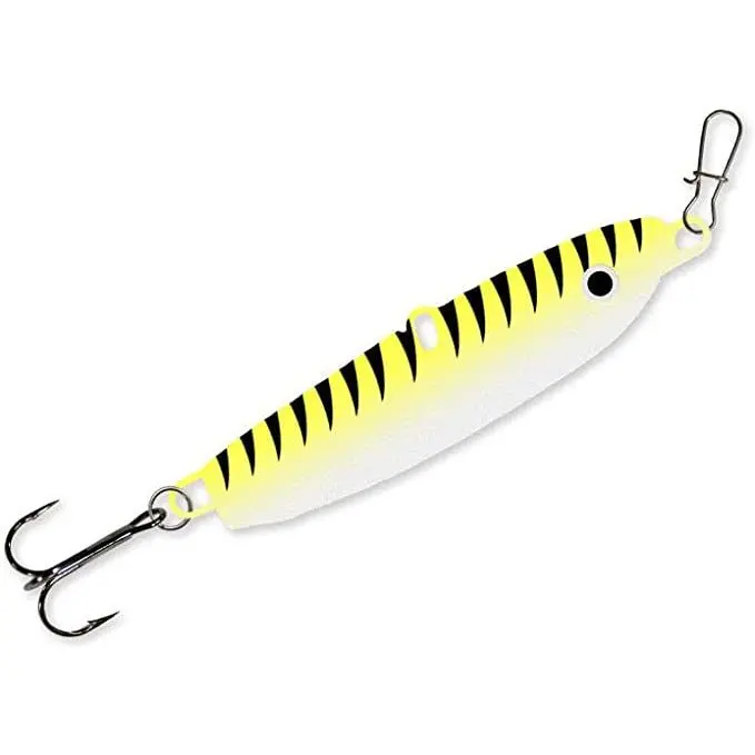 Mack’S Lure Sonic Baitfish Jigging Spoon – 0.75-Ounce, Glow Chartreuse, #4 Treble Hook 1