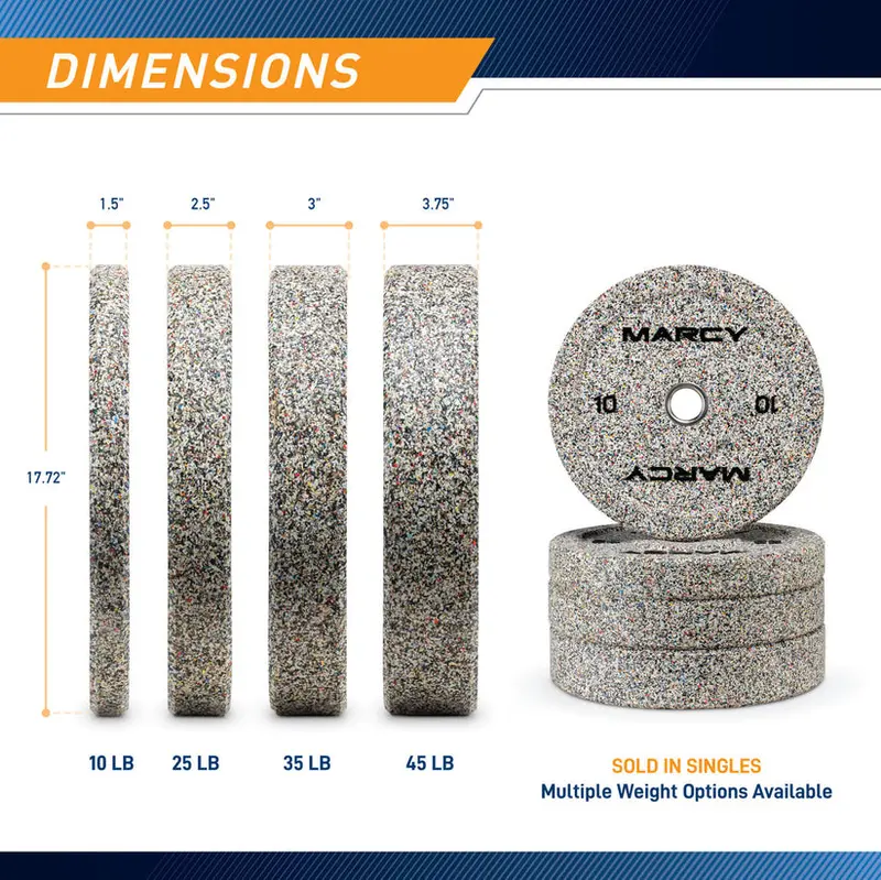 Marcy Olympic-Style Speckled Rubber Bumper Plates 1