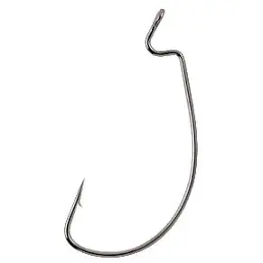 Matzuo Extra-Wide Gap Worm Hooks – Size 5/0, Black Chrome, Pack Of 5 1