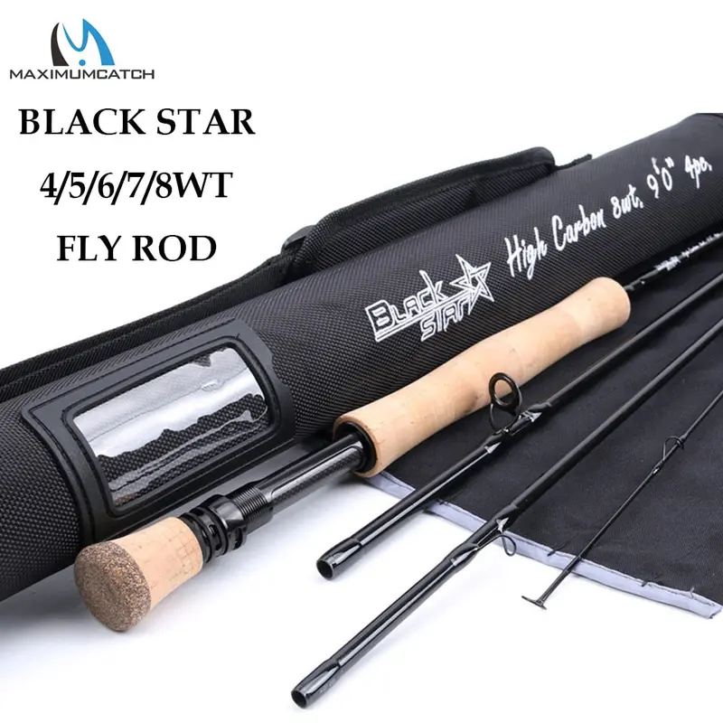 Maximumcatch 4–8Wt 9Ft Fly Rod – 4-Piece 30T+40T Sk Carbon Fiber, Fast-Action Design With Cordura Carry Tube 1