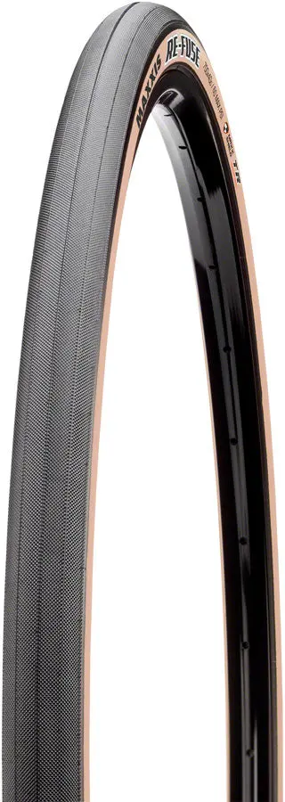 Maxxis Re-Fuse Tubeless Tire – 700 X 32C, Dual-Tone Black/Dark Tan, Maxxshield Durability 1