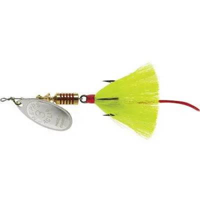Mepps Aglia Inline Spinner – 1/4 Oz, Silver Blade With Yellow Tail 1