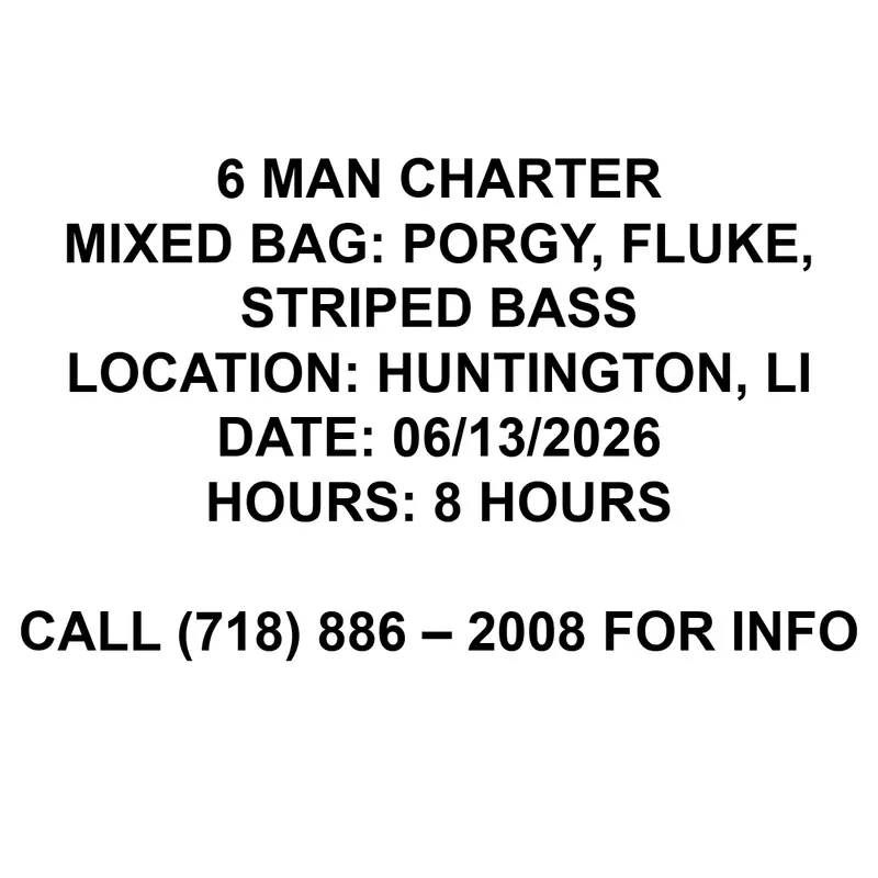 Mixed-Species Fishing Charter – June 13, 2026 1