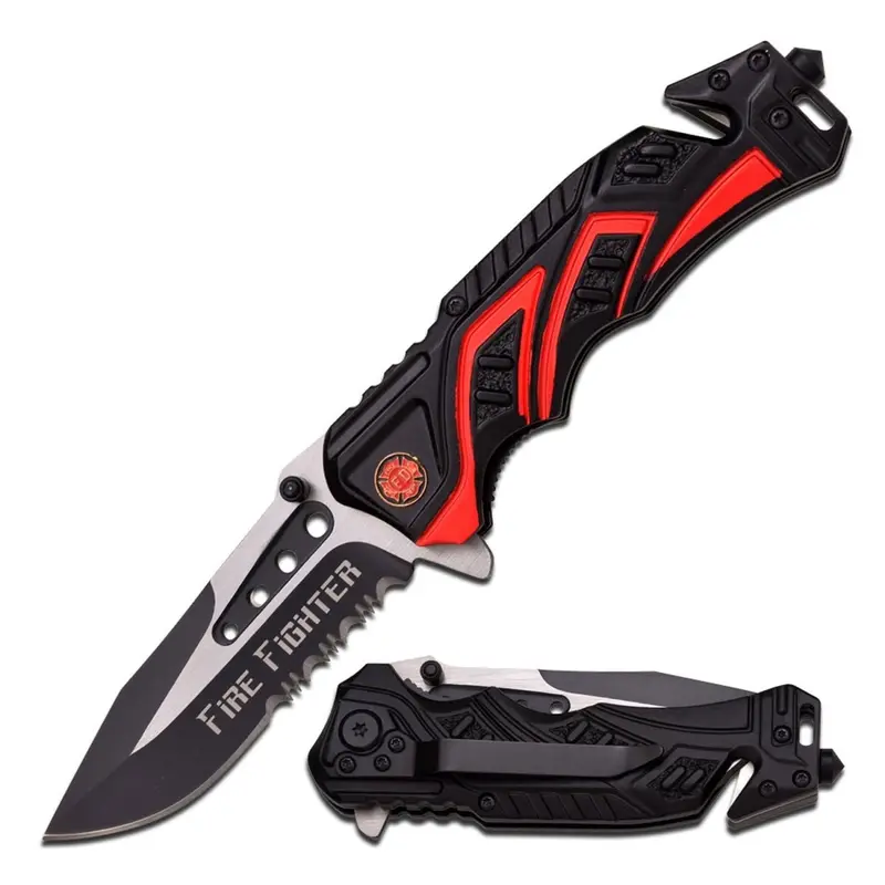 Mtech Mt-A865Fd Tactical Spring-Open Knife – 3.5-Inch Firefighter-Themed Blade 1