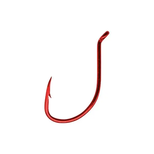 Mustad Offset Octopus Hooks – Blood Red, Size Not Specified, 10-Pack 1